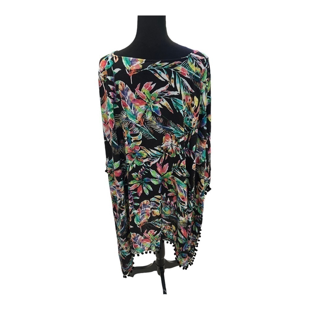 Tinibikini Floral Gauze Poncho Coverup Large XLarge